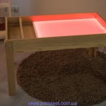 Table sandbox from a natural tree an alder