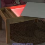 Table with backlit MDF for painting with salt or sand